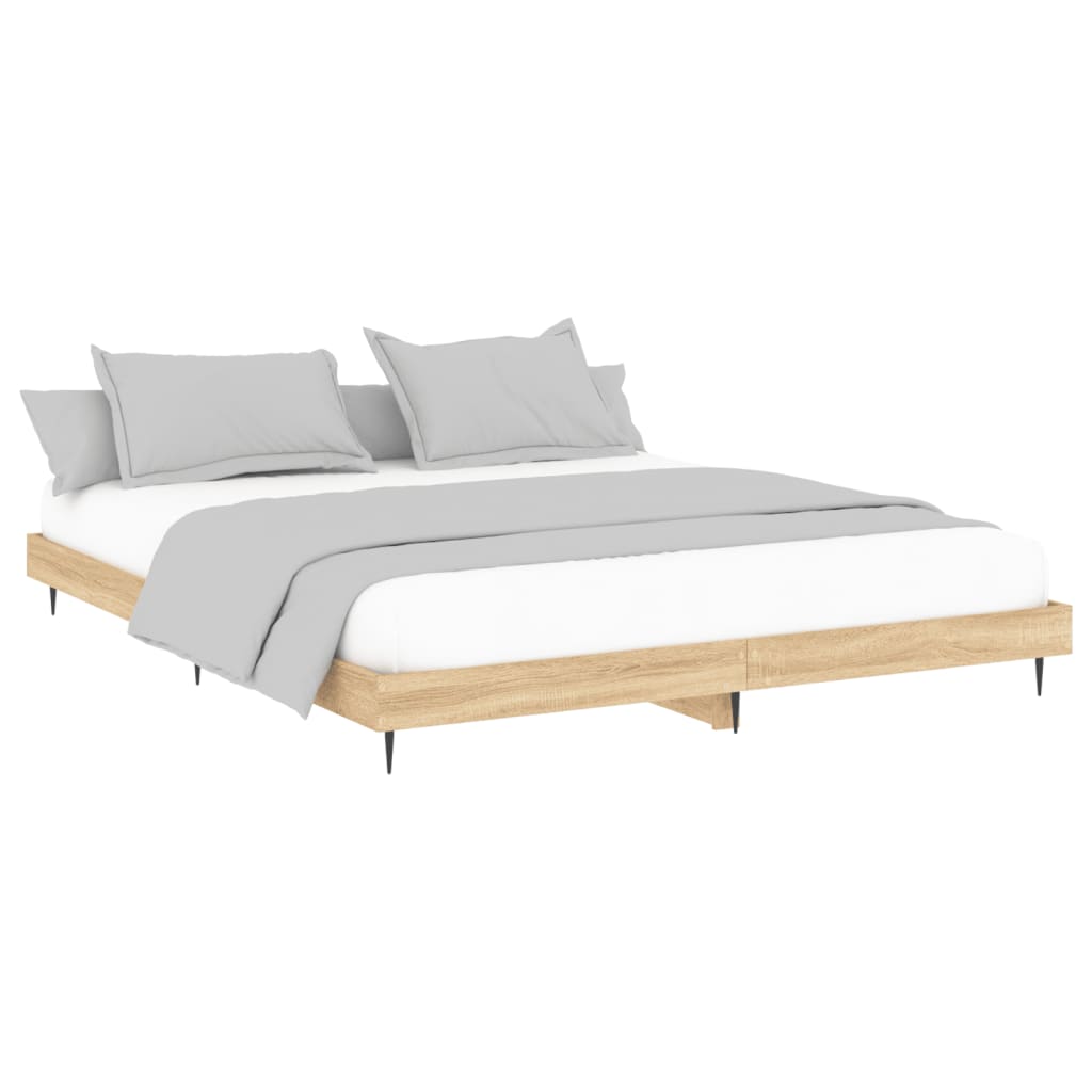 Sonoma Oak Bed Frame 120x200 cm - Engineered Wood, No Mattress