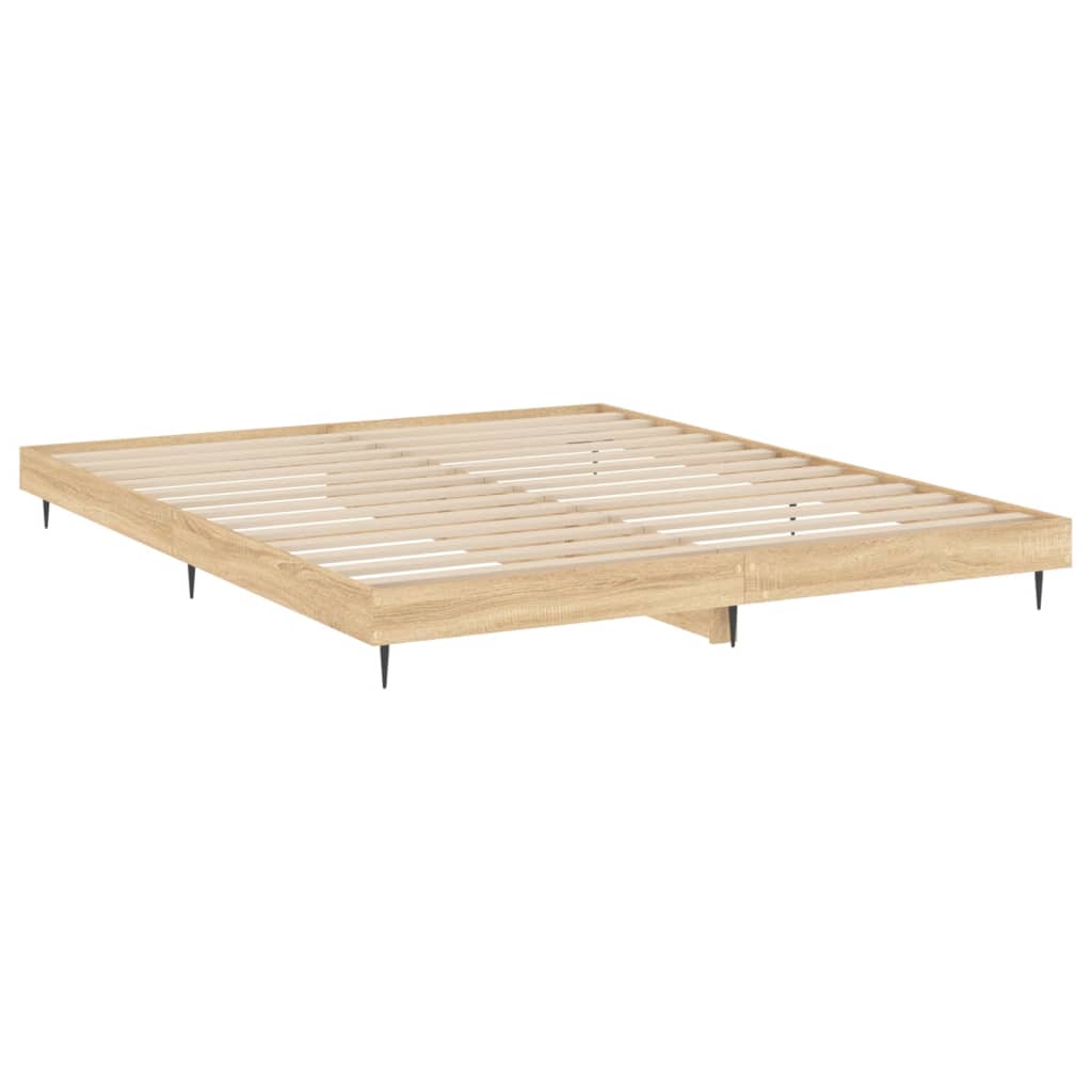 Sonoma Oak Bed Frame 120x200 cm - Engineered Wood, No Mattress