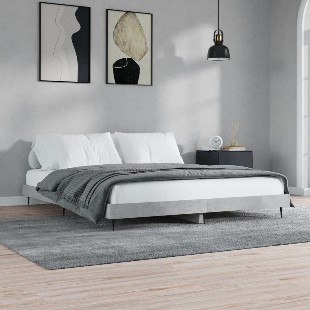 Concrete Grey Bed Frame 120x200 cm - Sturdy & Stylish Sleeping Solution