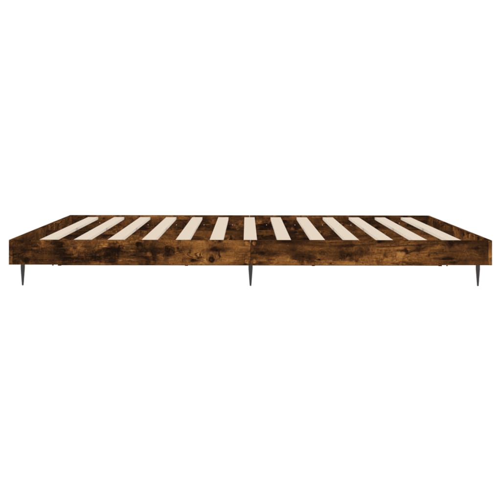 Smoked Oak 120x200 cm Bed Frame - Engineered Wood, No Mattress