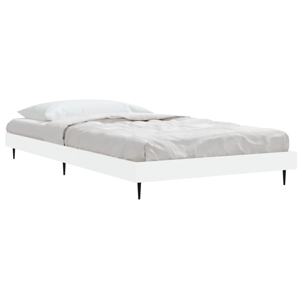 Bed Frame without Mattress White 100x200 cm Engineered Wood