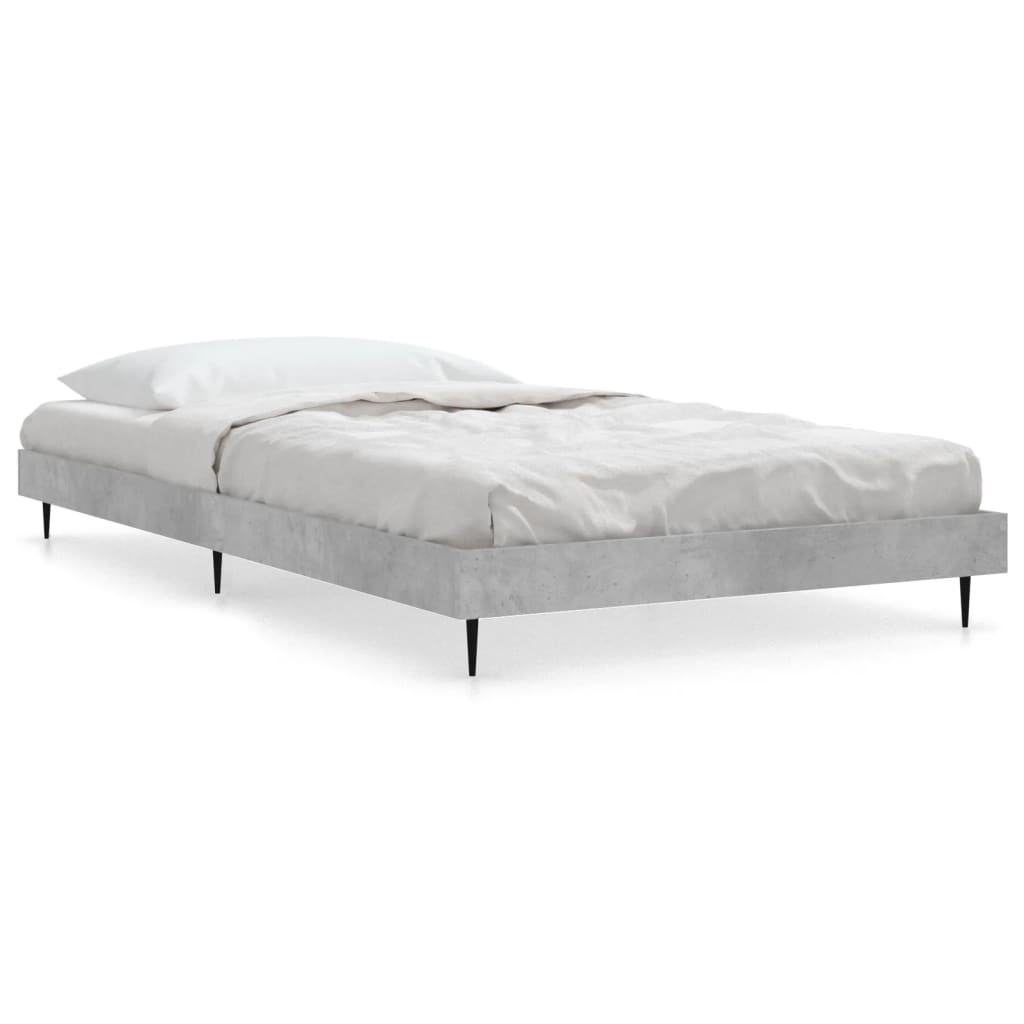 Concrete Grey Bed Frame Only, 100x200 cm - Modern & Stylish Design