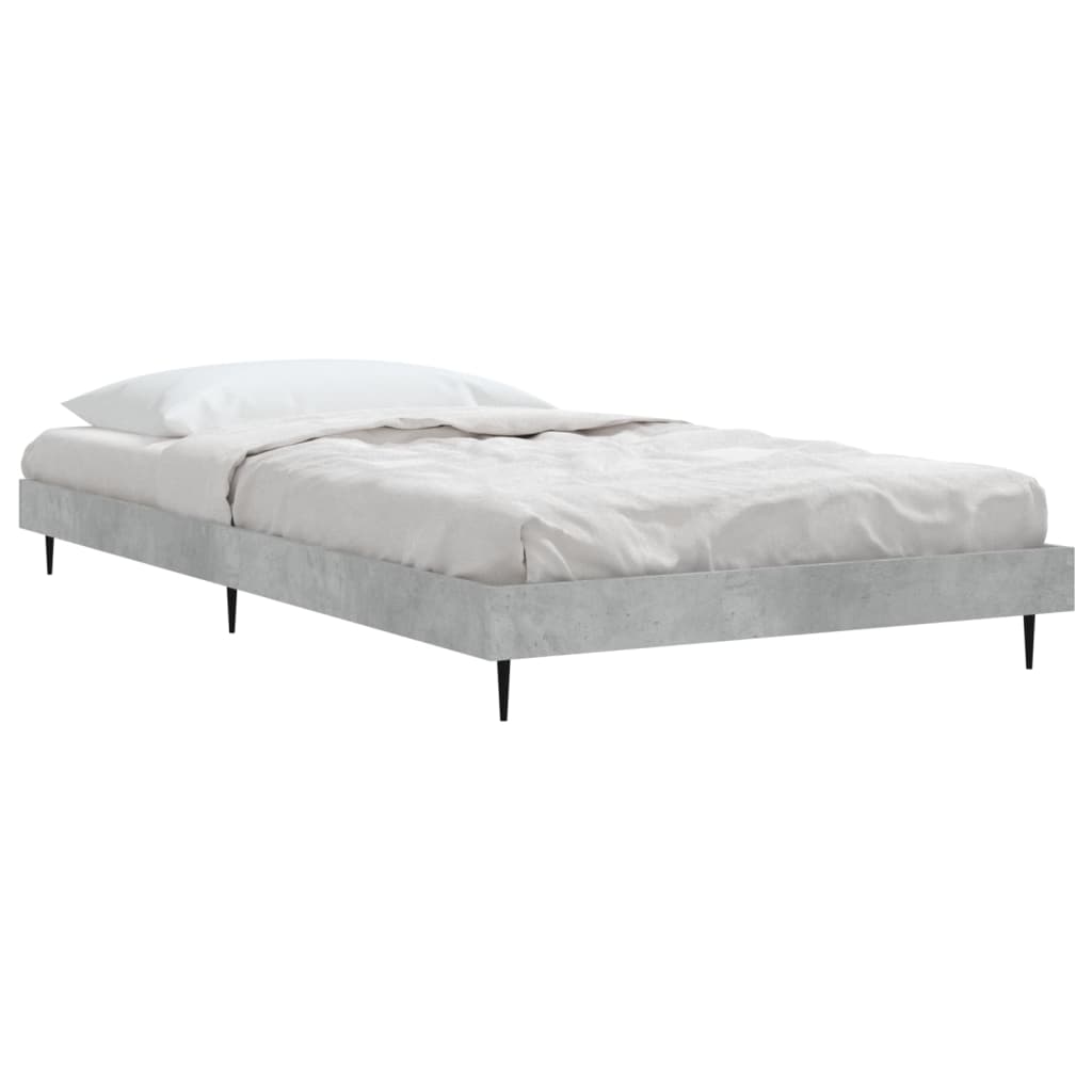 Concrete Grey Bed Frame Only, 100x200 cm - Modern & Stylish Design
