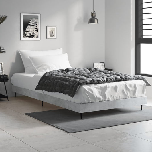 Concrete Grey Bed Frame Only, 100x200 cm - Modern & Stylish Design