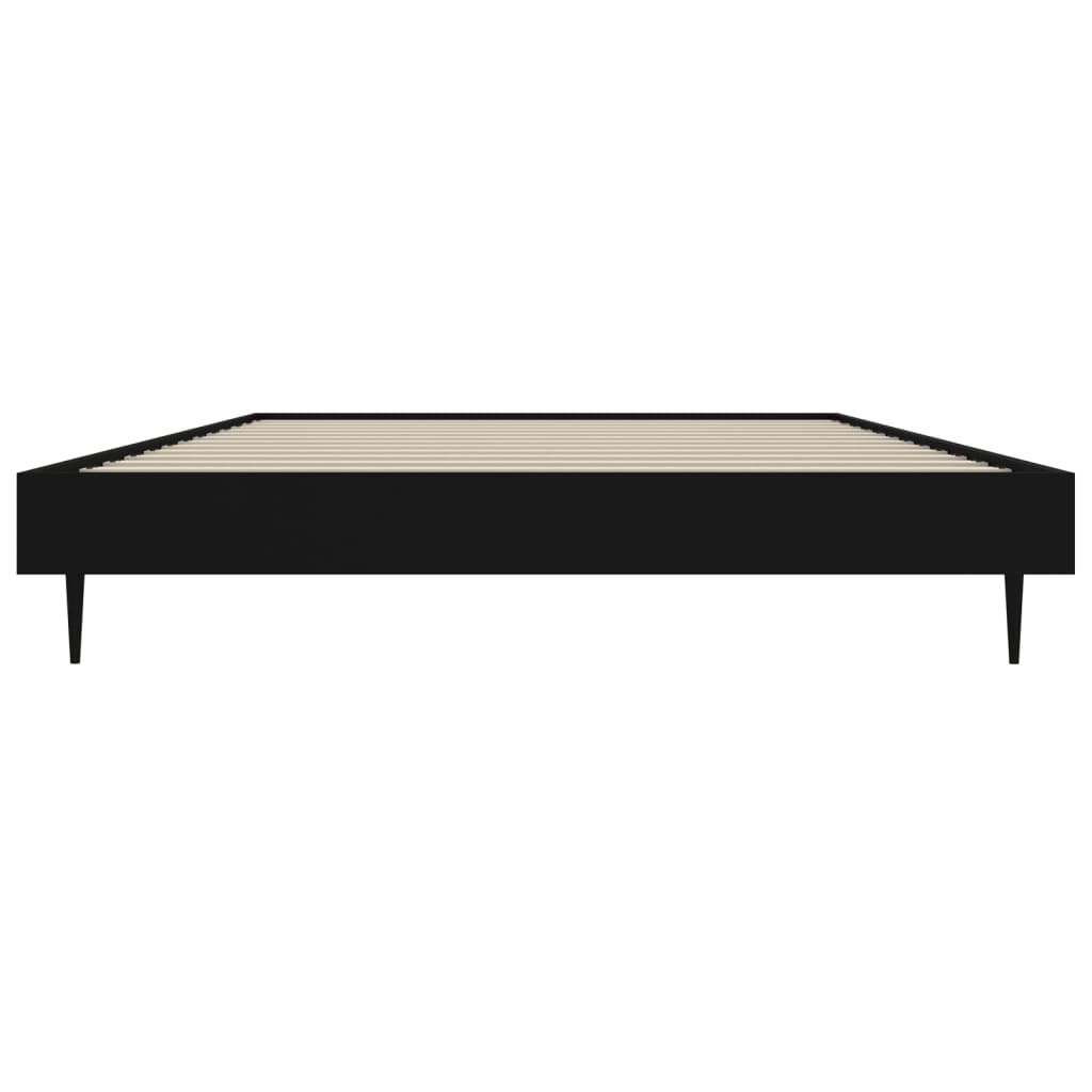 Sleek Black Engineered Wood Bed Frame 90x200 cm (No Mattress)