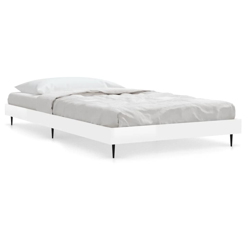 High Gloss White Bed Frame 90x200 cm - Sleek & Modern Design