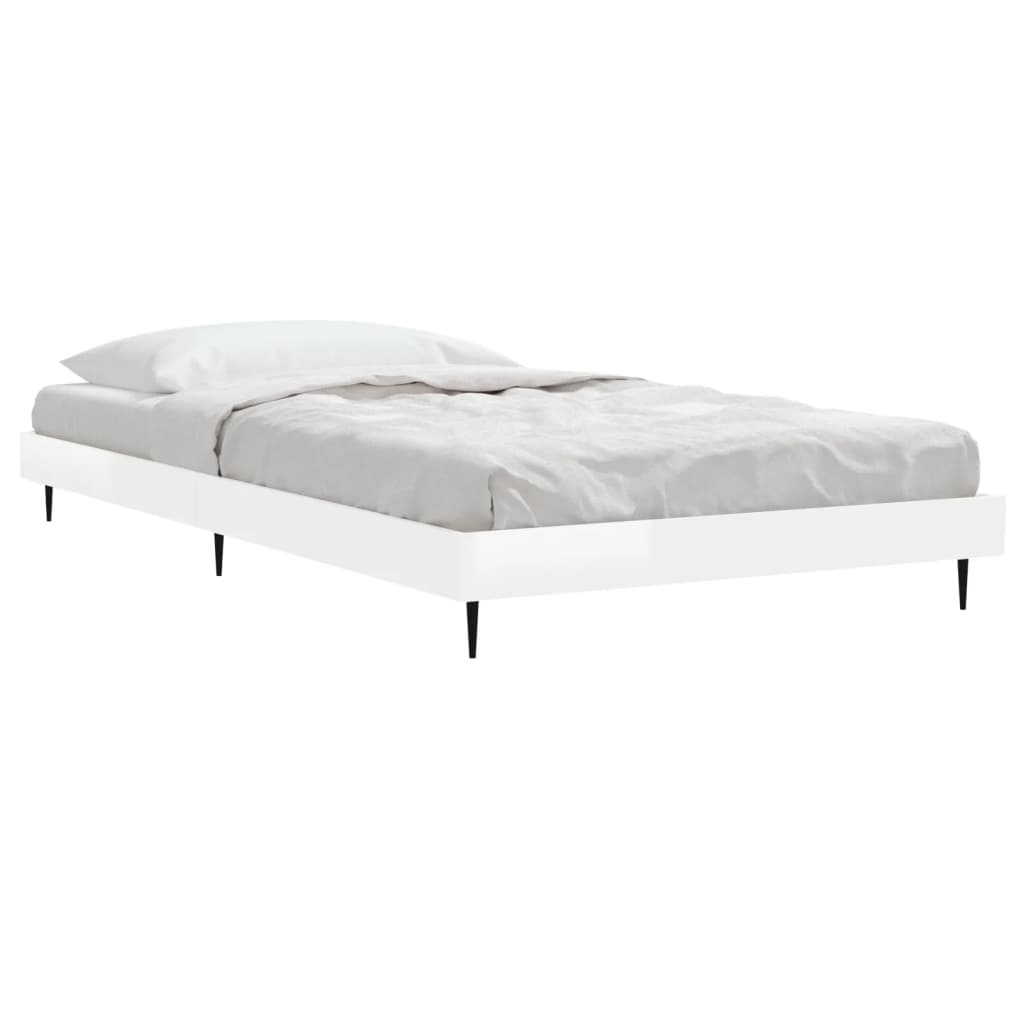High Gloss White Bed Frame 90x200 cm - Sleek & Modern Design