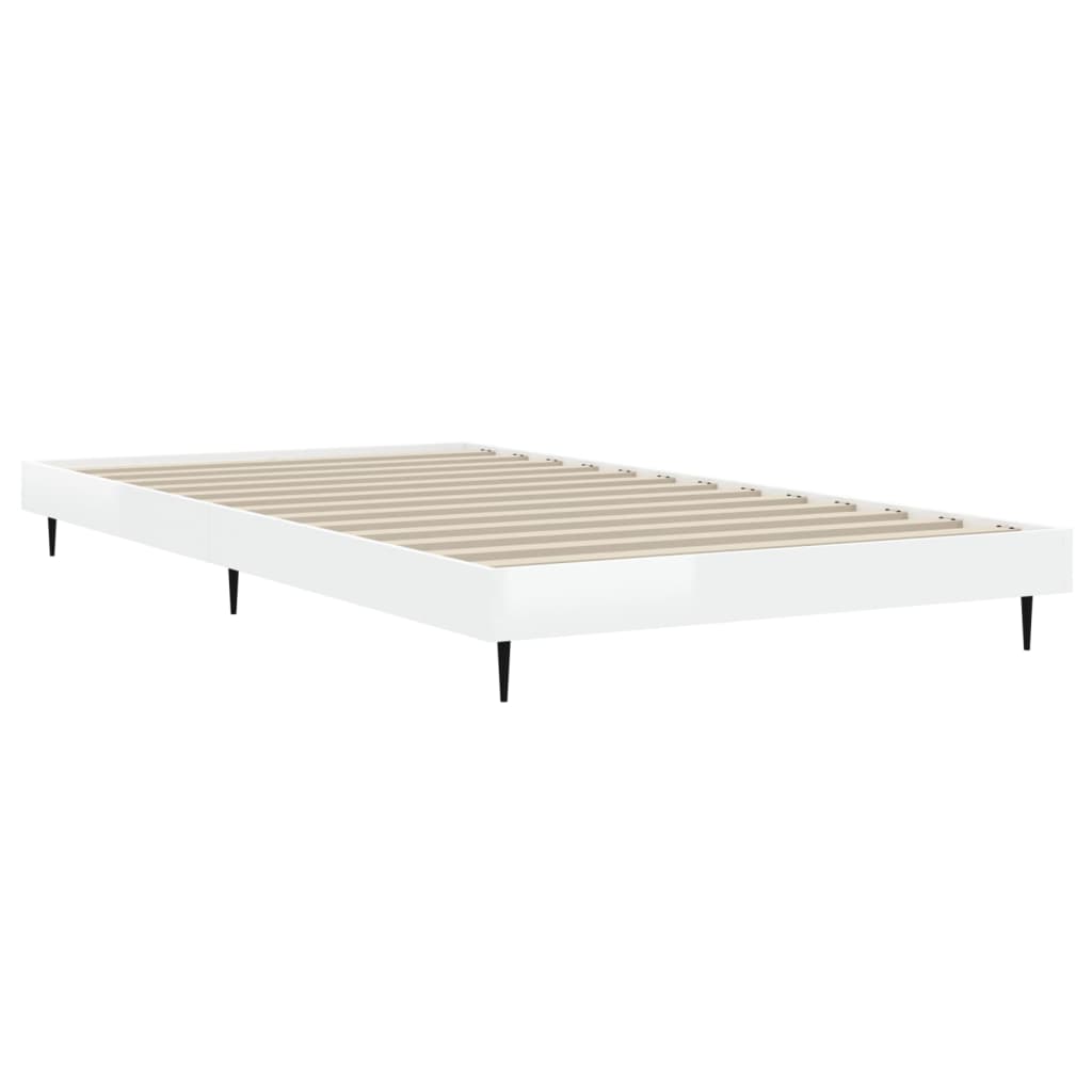 High Gloss White Bed Frame 90x200 cm - Sleek & Modern Design