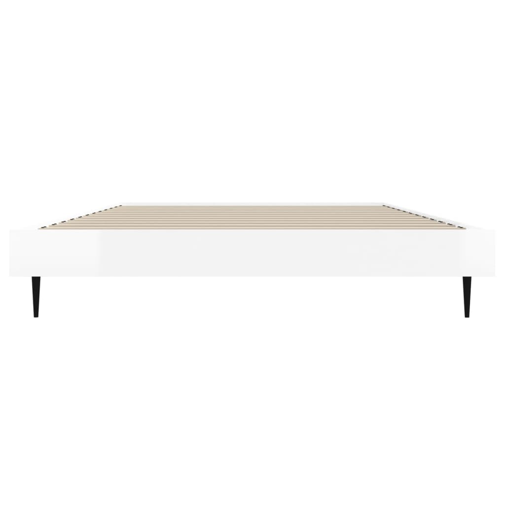 High Gloss White Bed Frame 90x200 cm - Sleek & Modern Design