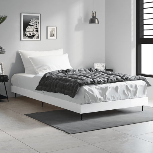 High Gloss White Bed Frame 90x200 cm - Sleek & Modern Design