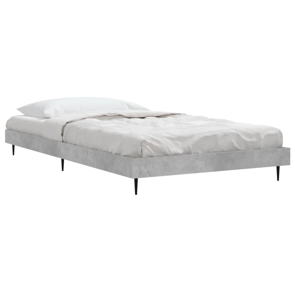 Concrete Grey Bed Frame 90x200 cm | Sturdy Metal Frame Design