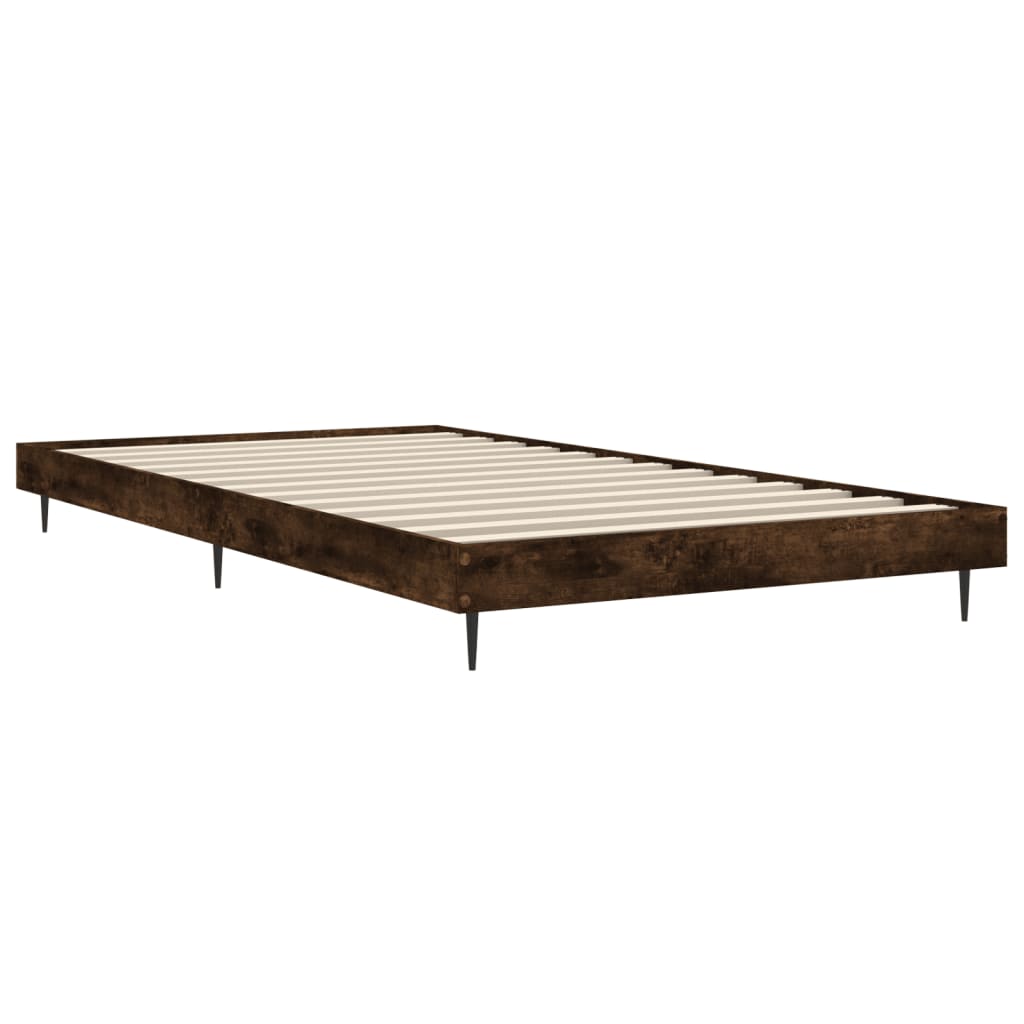 Smoked Oak Bed Frame 90x200 cm - Durable Engineered Wood
