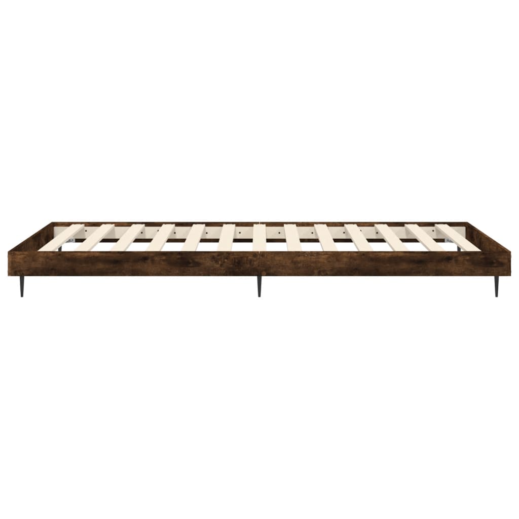 Smoked Oak Bed Frame 90x200 cm - Durable Engineered Wood
