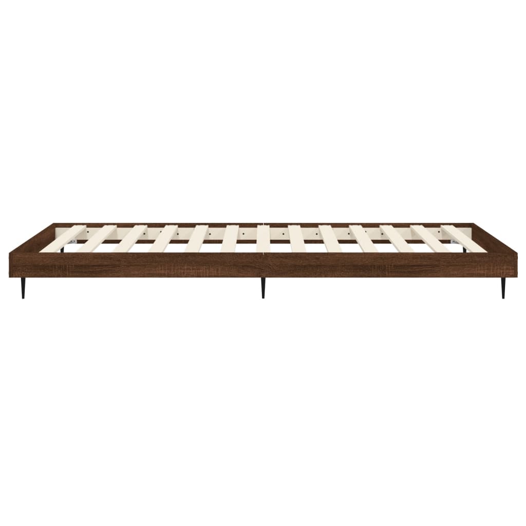 Brown Oak Bed Frame 90x200 cm - Engineered Wood