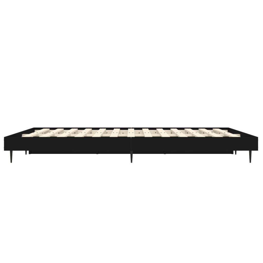Black Engineered Wood Bed Frame 140x190 cm - No Mattress Included