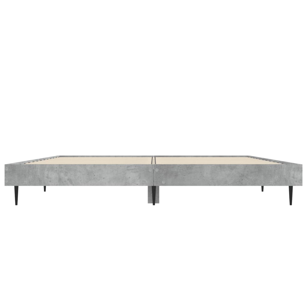 Modern Concrete Grey Bed Frame 140x190 cm - No Mattress Included