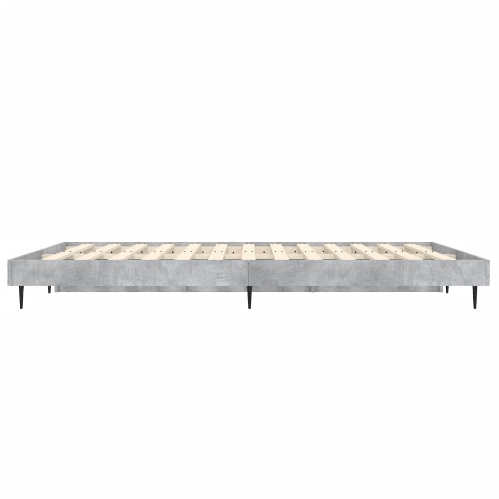 Modern Concrete Grey Bed Frame 140x190 cm - No Mattress Included