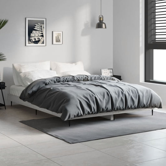 Grey Sonoma Double Bed Frame 135x190 cm - Engineered Wood