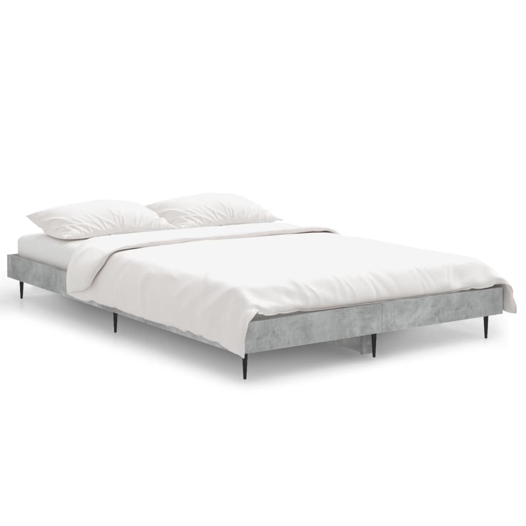 Concrete Grey Bed Frame 120x190 cm - Small Double, Sturdy Design