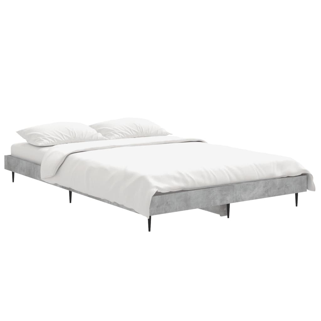 Concrete Grey Bed Frame 120x190 cm - Small Double, Sturdy Design
