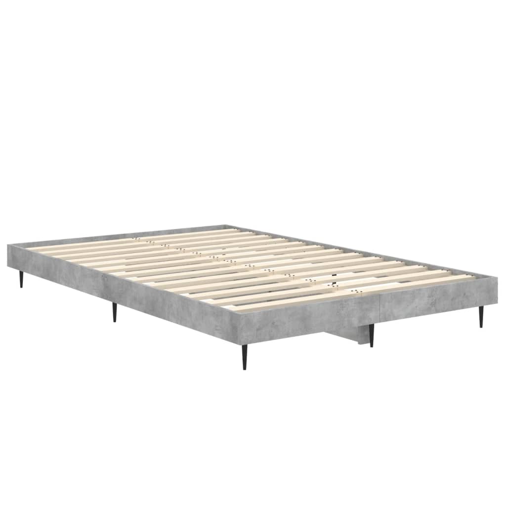 Concrete Grey Bed Frame 120x190 cm - Small Double, Sturdy Design