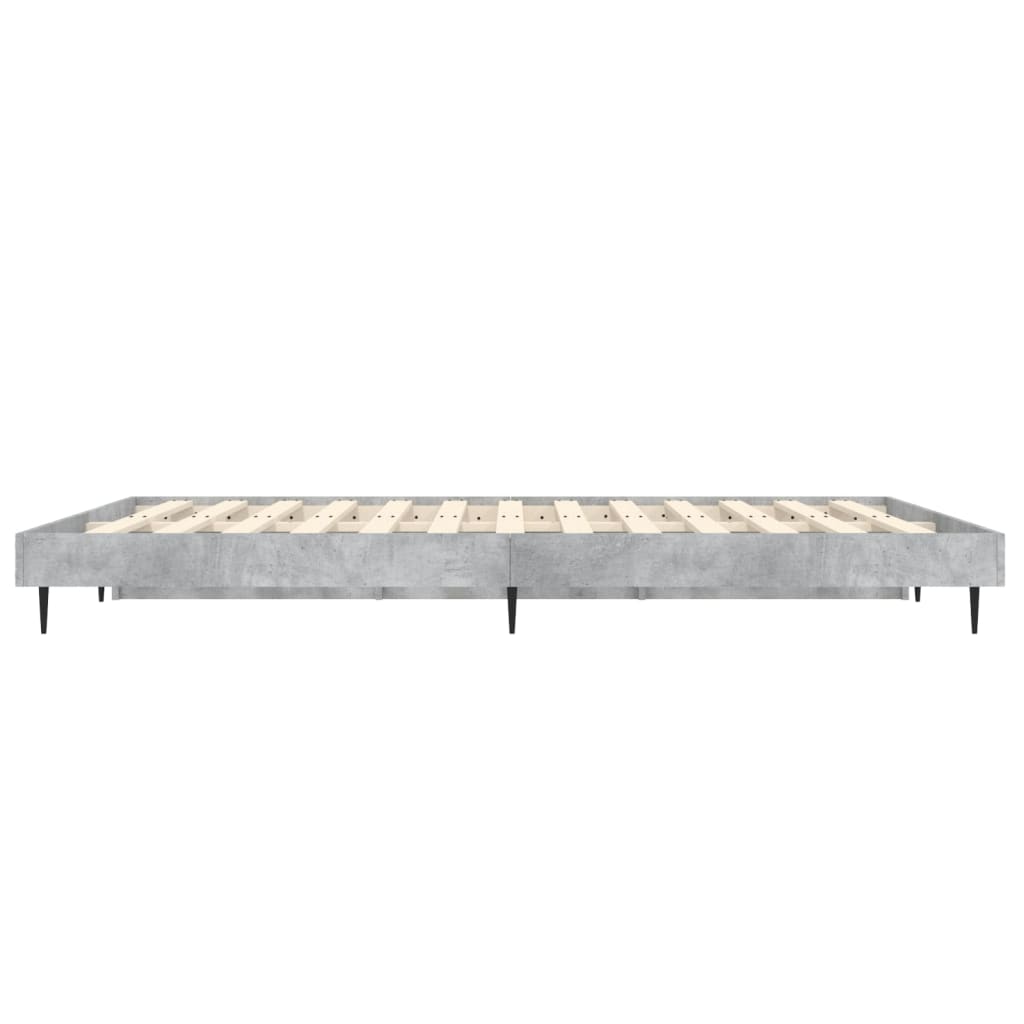 Concrete Grey Bed Frame 120x190 cm - Small Double, Sturdy Design