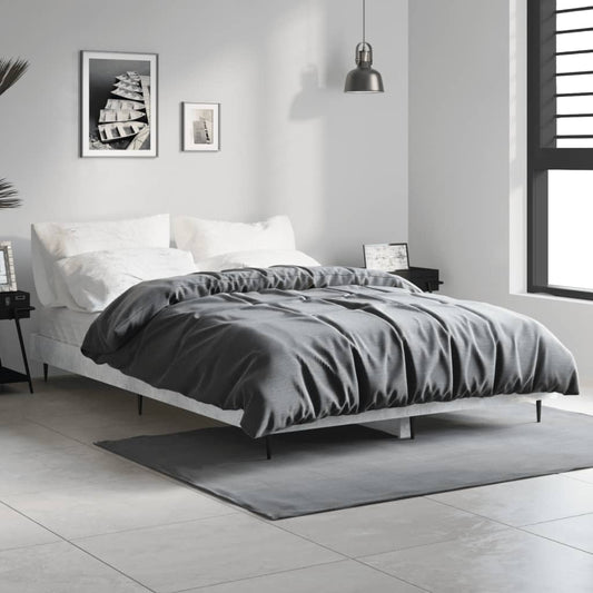 Concrete Grey Bed Frame 120x190 cm - Small Double, Sturdy Design