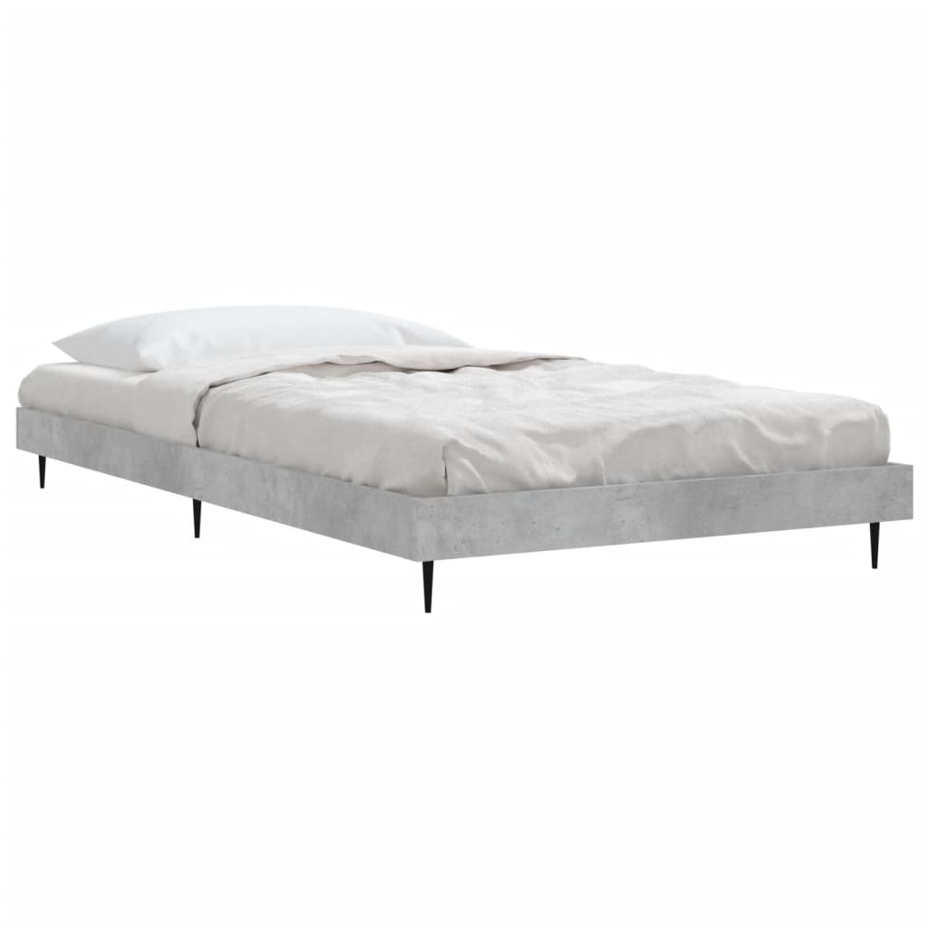 Concrete Grey Single Bed Frame 90x190 cm - No Mattress Included