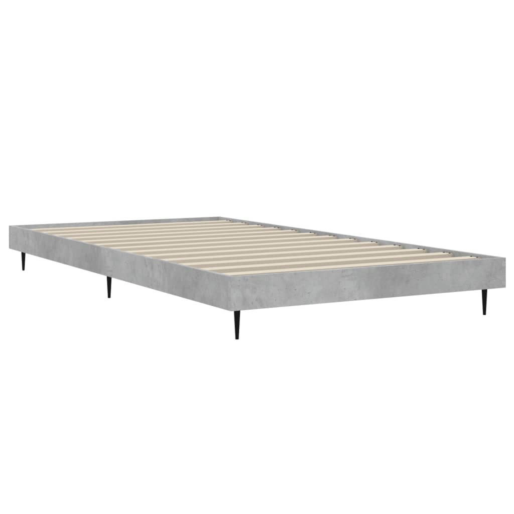 Concrete Grey Single Bed Frame 90x190 cm - No Mattress Included