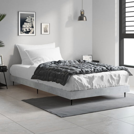 Concrete Grey Single Bed Frame 90x190 cm - No Mattress Included