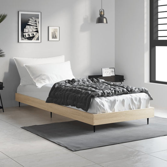 Sonoma Oak Small Single Bed Frame 75x190 cm - Engineered Wood