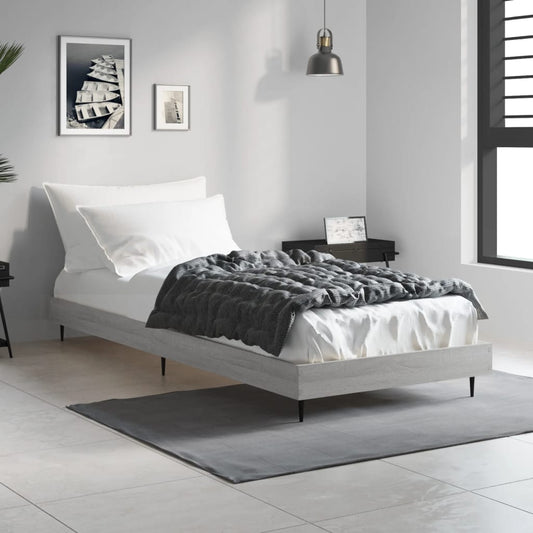 Grey Sonoma Engineered Wood Bed Frame 75x190cm - No Mattress