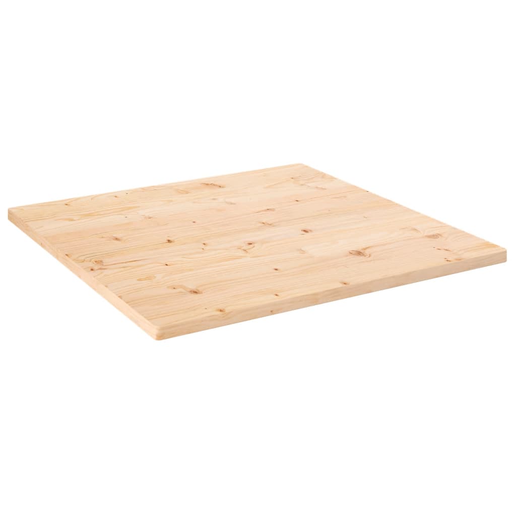 Solid Pine Square Table Top 70x70x2.5 cm - Natural Wood Finish