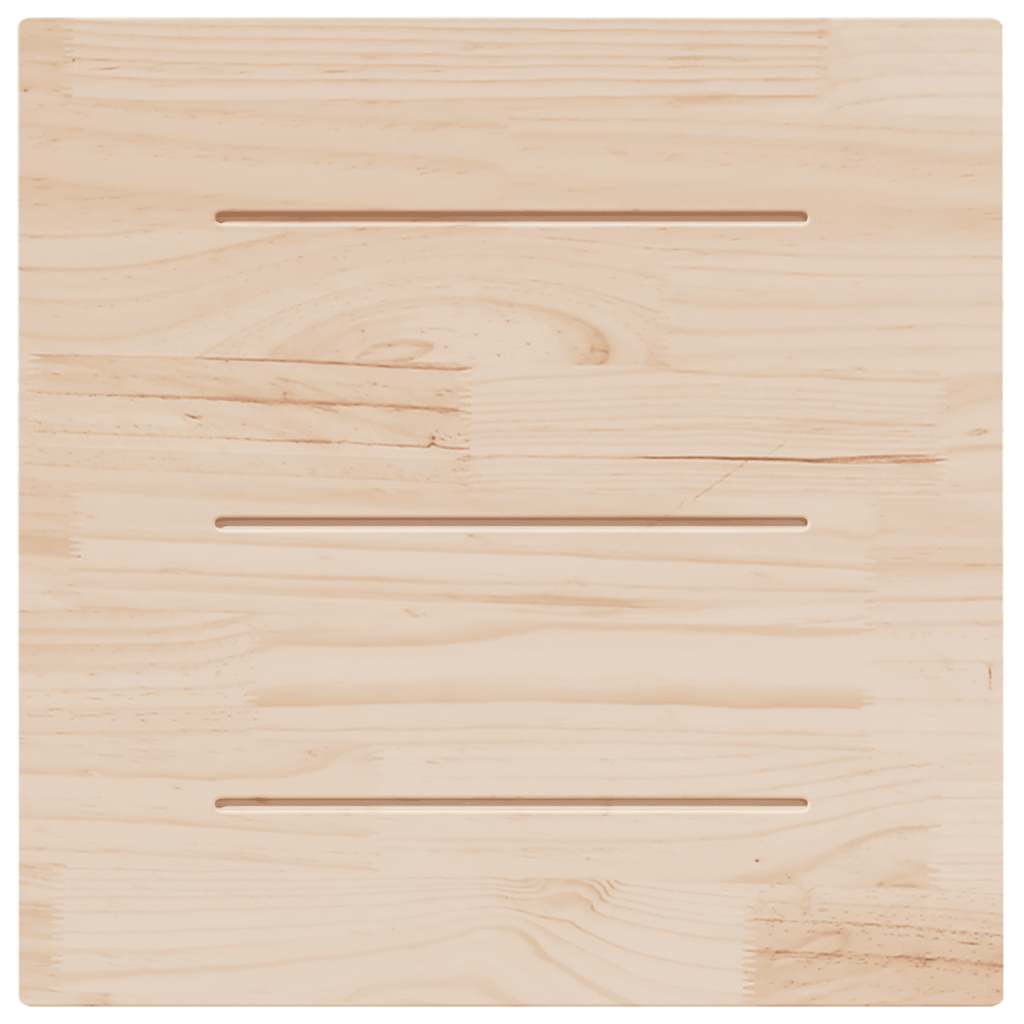 Solid Pine Square Table Top 70x70x2.5 cm - Natural Wood Finish