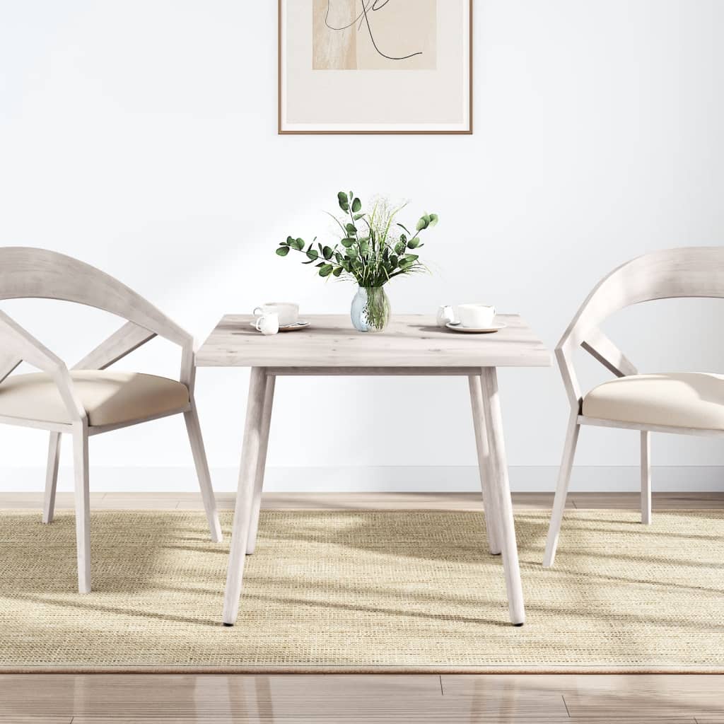 Solid Pine Wood Square Table Top, White, 70x70x2.5 cm