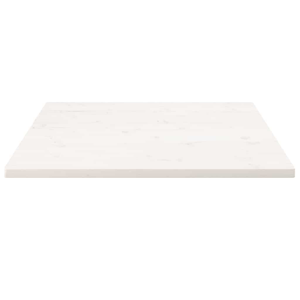 Solid Pine Wood Square Table Top, White, 70x70x2.5 cm