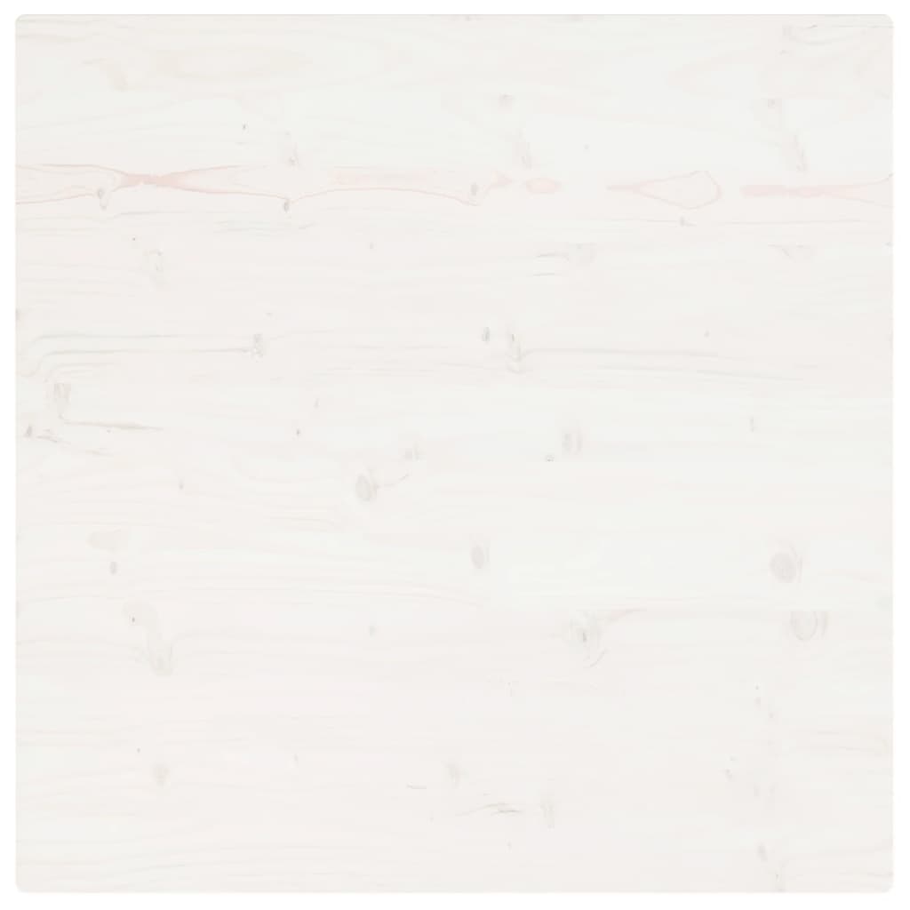 Solid Pine Wood Square Table Top, White, 70x70x2.5 cm