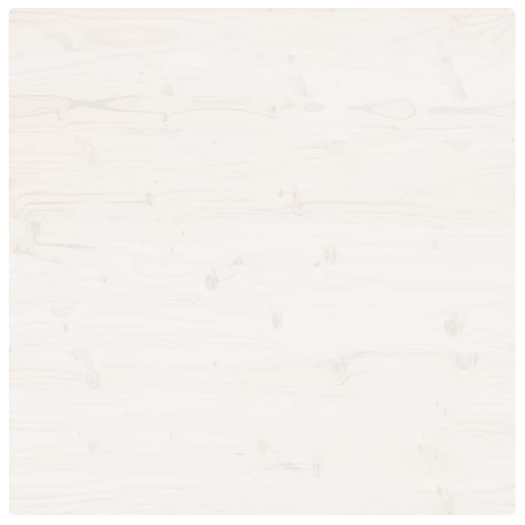 Solid Pine Wood Square Table Top, White, 70x70x2.5 cm