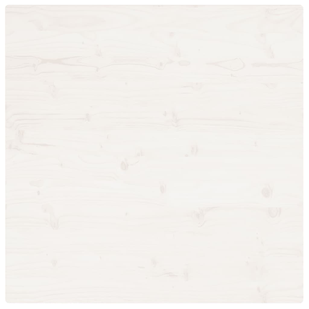 Solid Pine Wood Square Table Top, White, 80x80x2.5 cm
