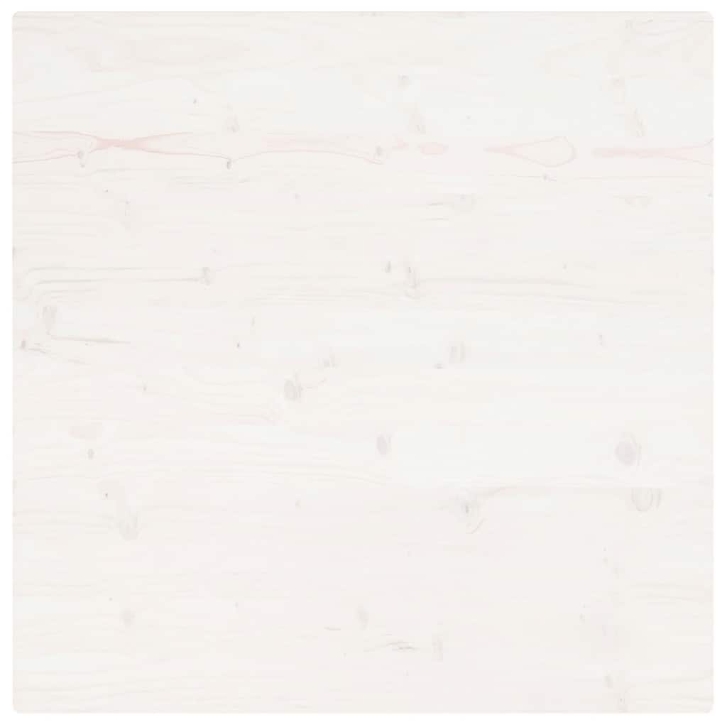 Solid Pine Wood Square Table Top, White, 80x80x2.5 cm