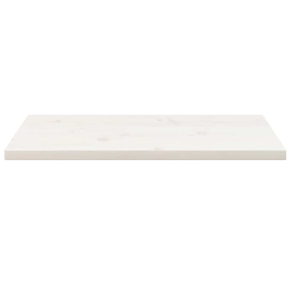 Solid Pine Wood Table Top, White Finish, 80x40x2.5 cm Rectangular