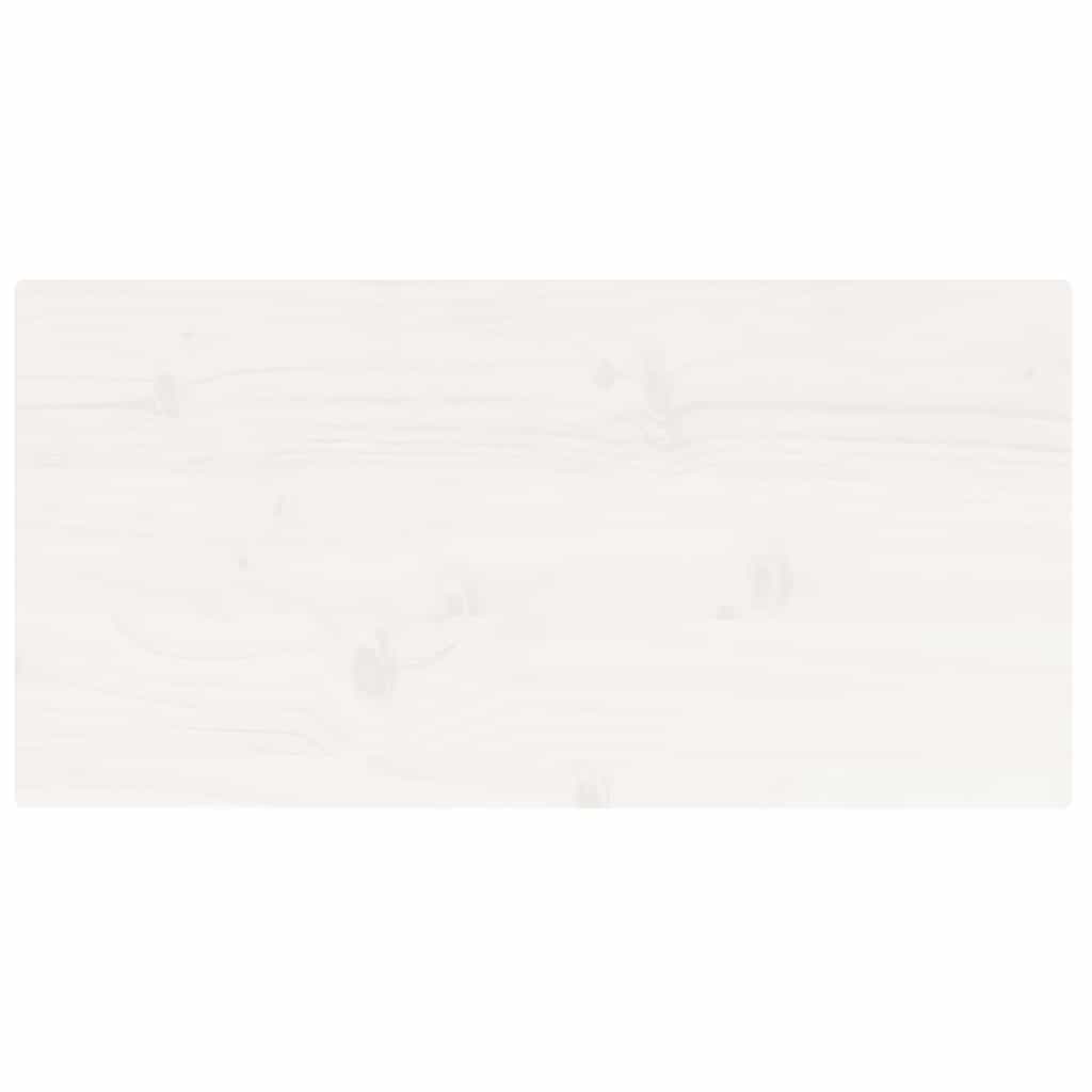 Solid Pine Wood Table Top, White Finish, 80x40x2.5 cm Rectangular