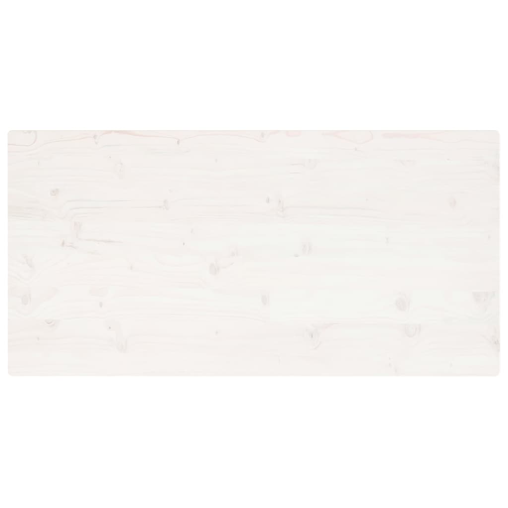 Solid Pine Table Top, White, 100x50x2.5 cm - Rectangular Design