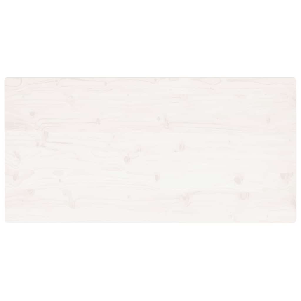 Solid Pine Table Top, White, 100x50x2.5 cm - Rectangular Design