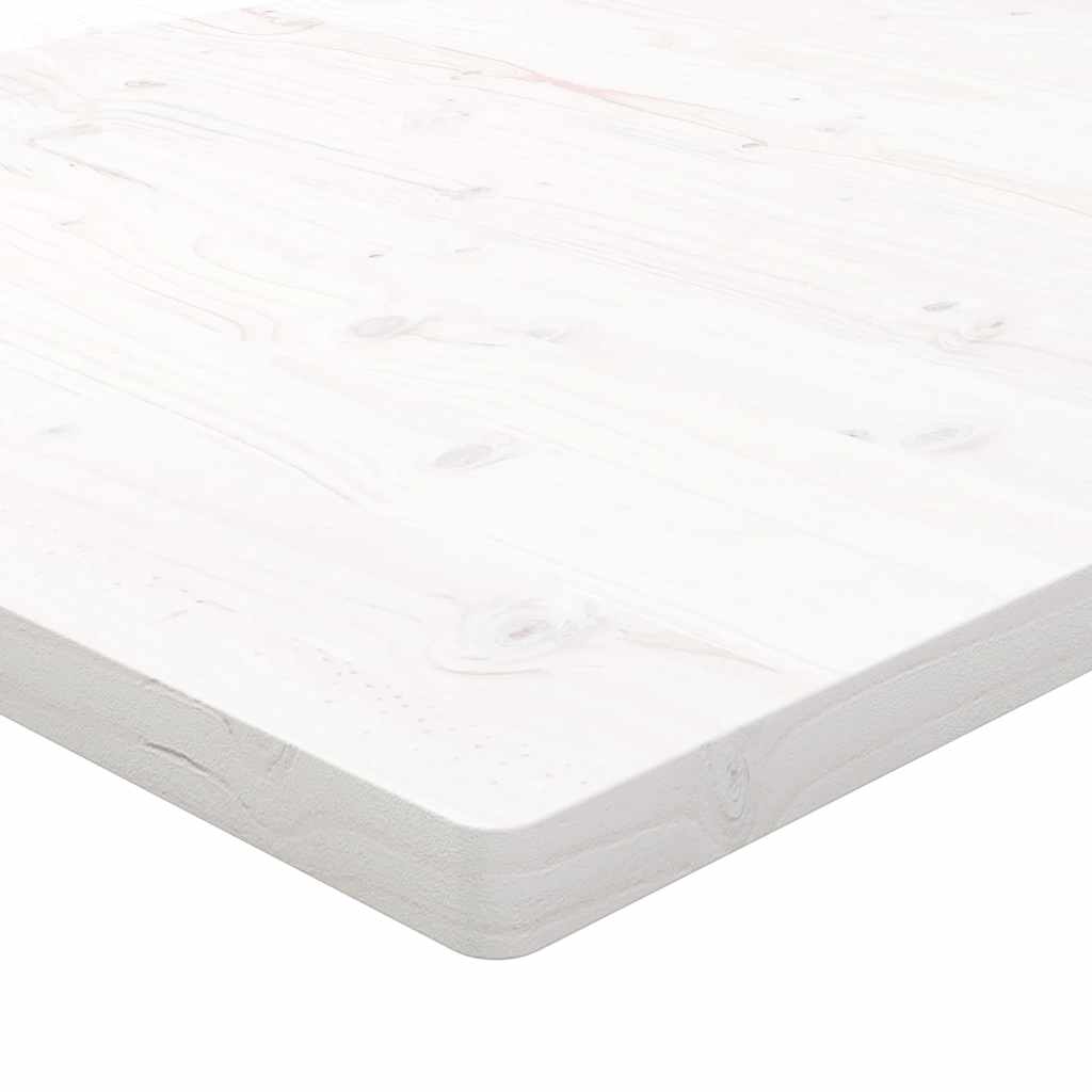 Solid Pine Table Top, White, 100x50x2.5 cm - Rectangular Design