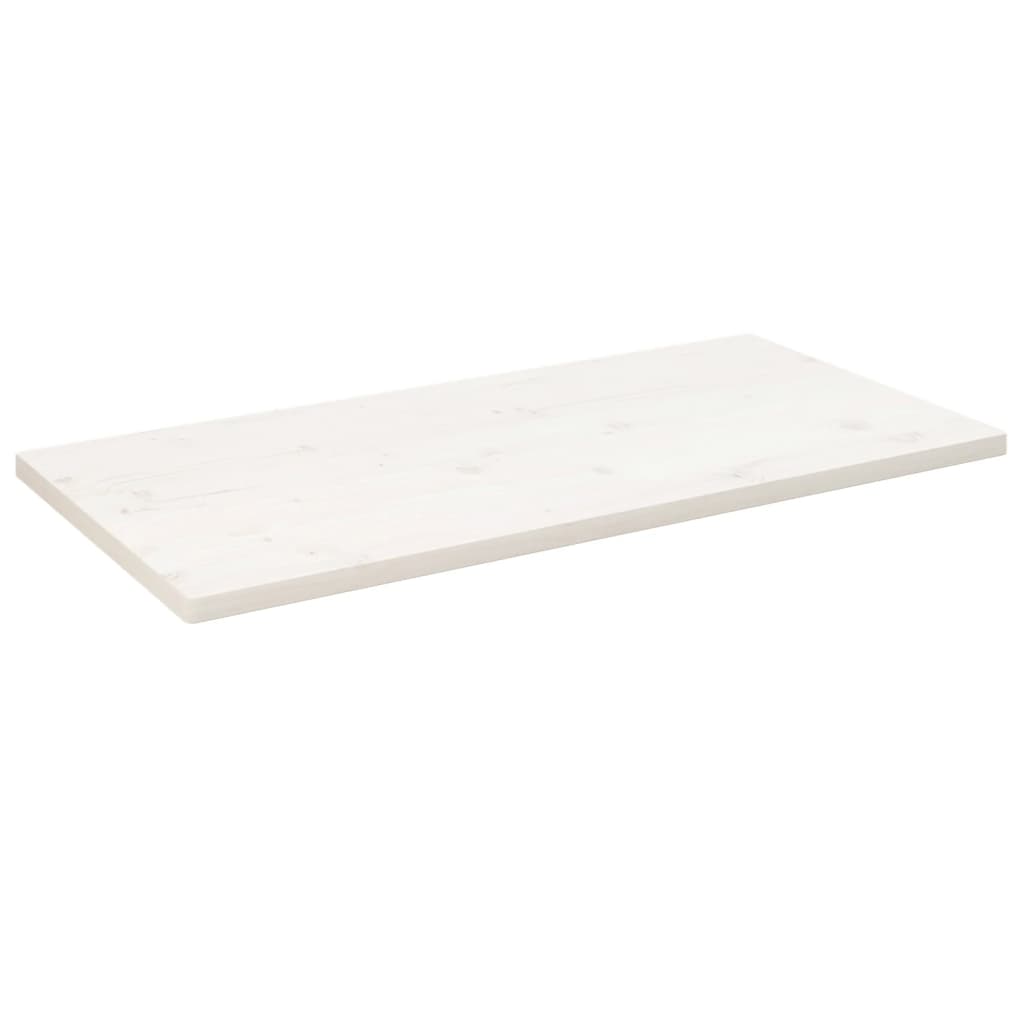 Solid Wood Pine Table Top, White, 110x55x2.5 cm, Rectangular