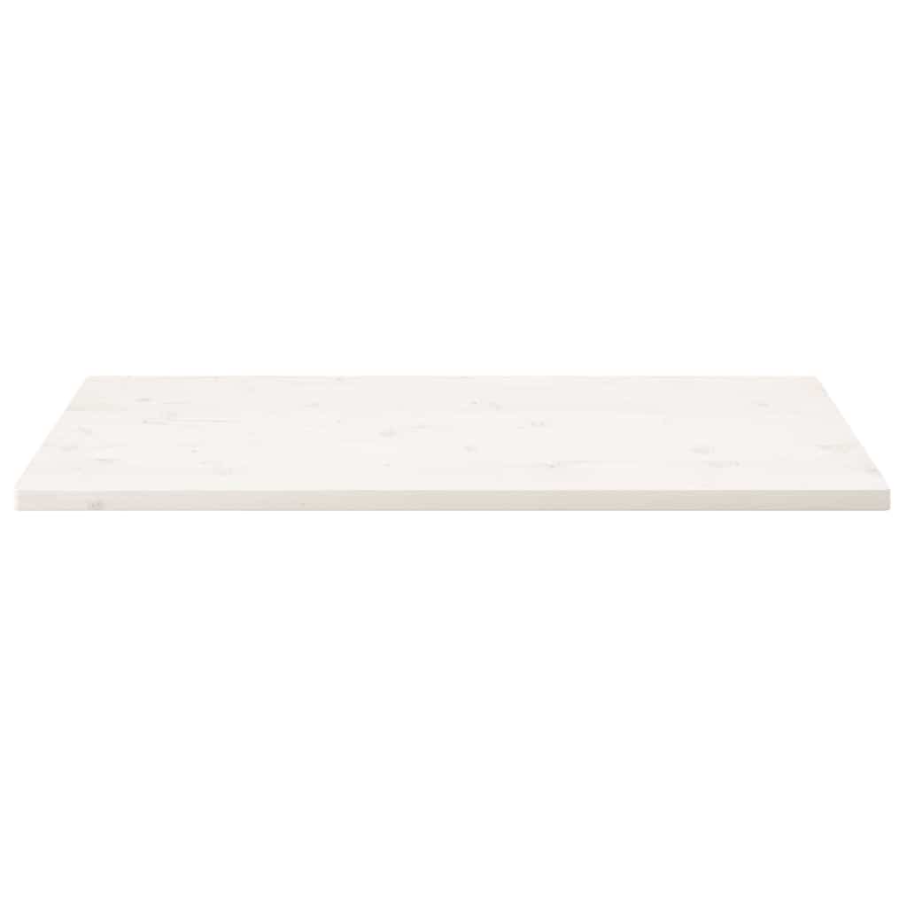 Solid Wood Pine Table Top, White, 110x55x2.5 cm, Rectangular