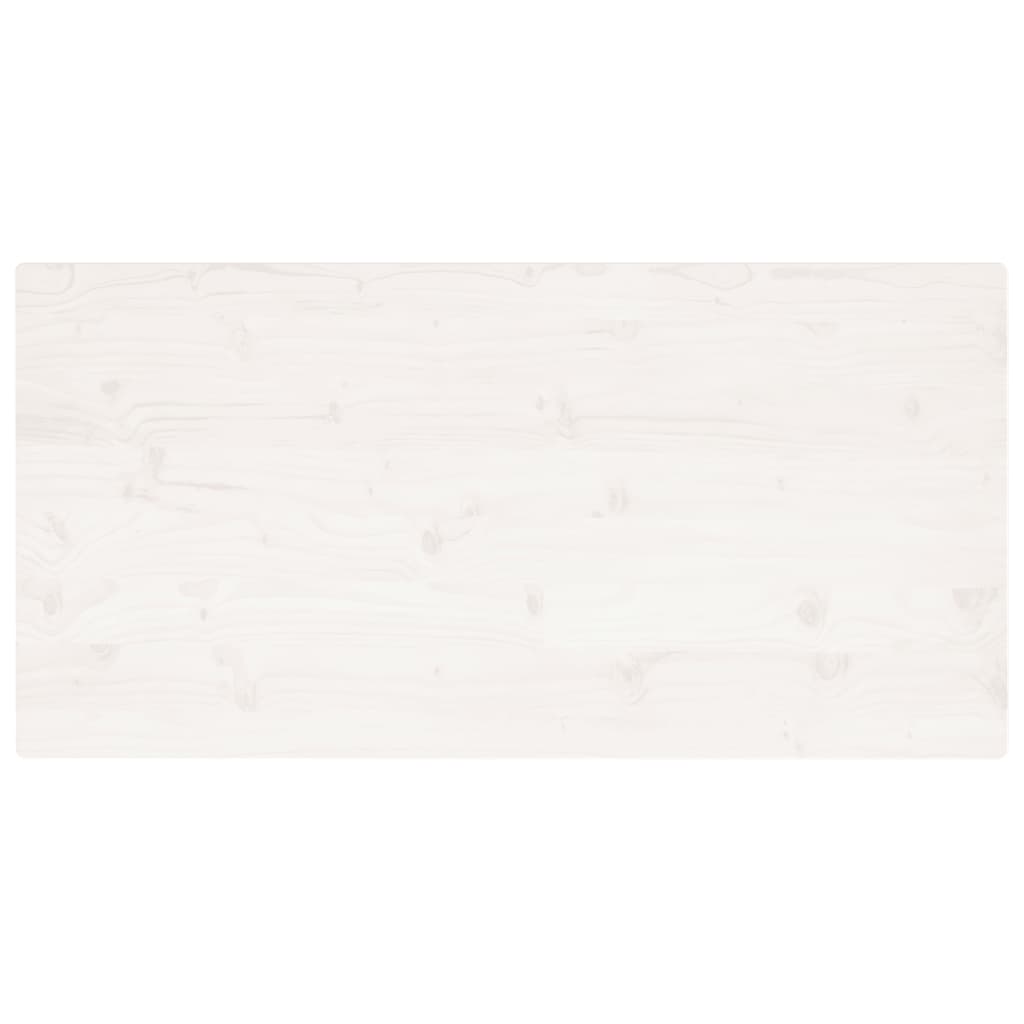 Solid Wood Pine Table Top, White, 110x55x2.5 cm, Rectangular
