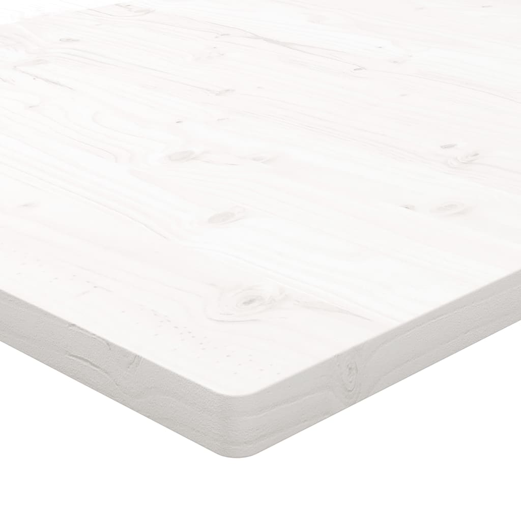 Solid Wood Pine Table Top, White, 110x55x2.5 cm, Rectangular