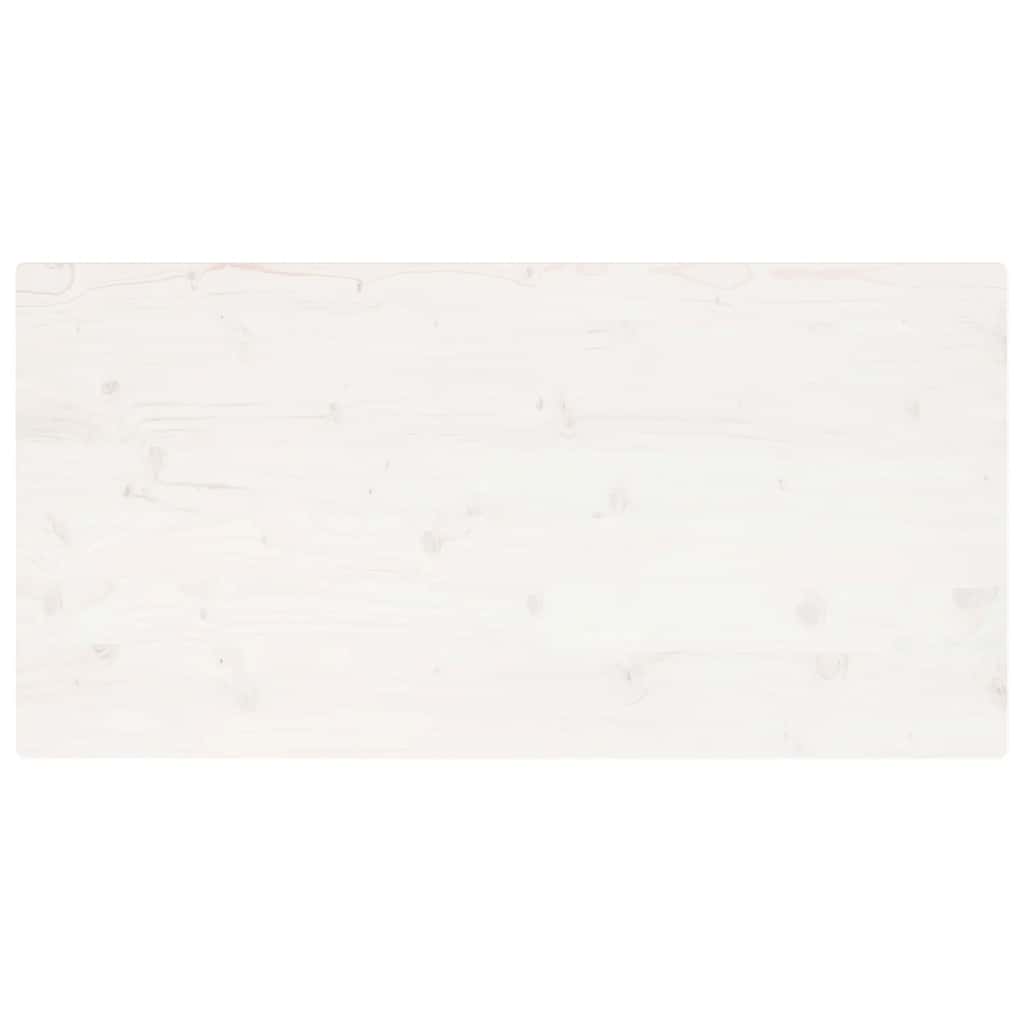 Solid Pine Rectangular Table Top 100x60 cm - White Finish